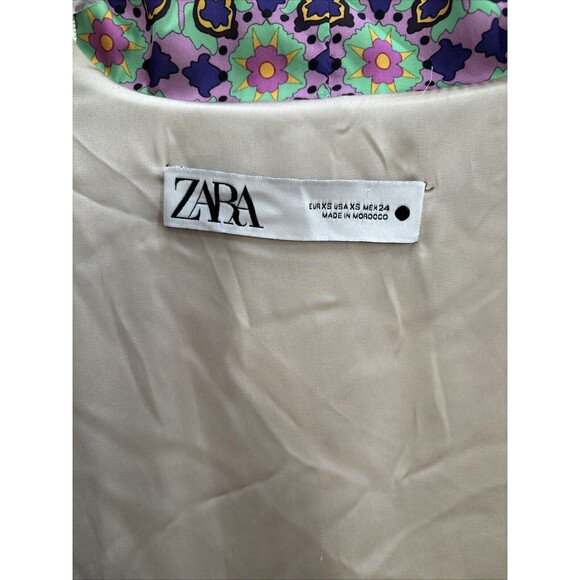 Zara Vibrant Sateen Retro Boho Printed Kimono Robe Floral Loungewear Y2K… - Picture 3 of 7